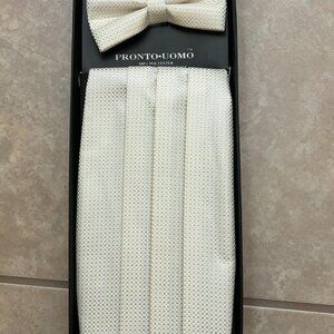 Pronto Uomo Pre-owned Cummerbund Bow Tie Pocket Squares